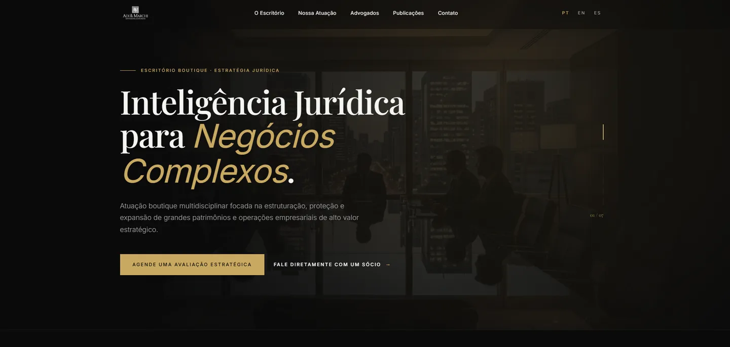Página inicial do escritório ADI & MARCHI Advogados Associados