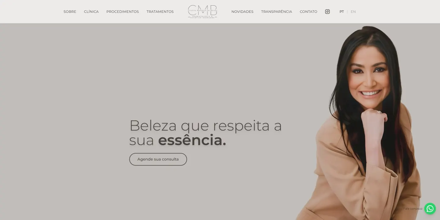 Página inicial do site da Dra. Cris Monteiro de Barros
